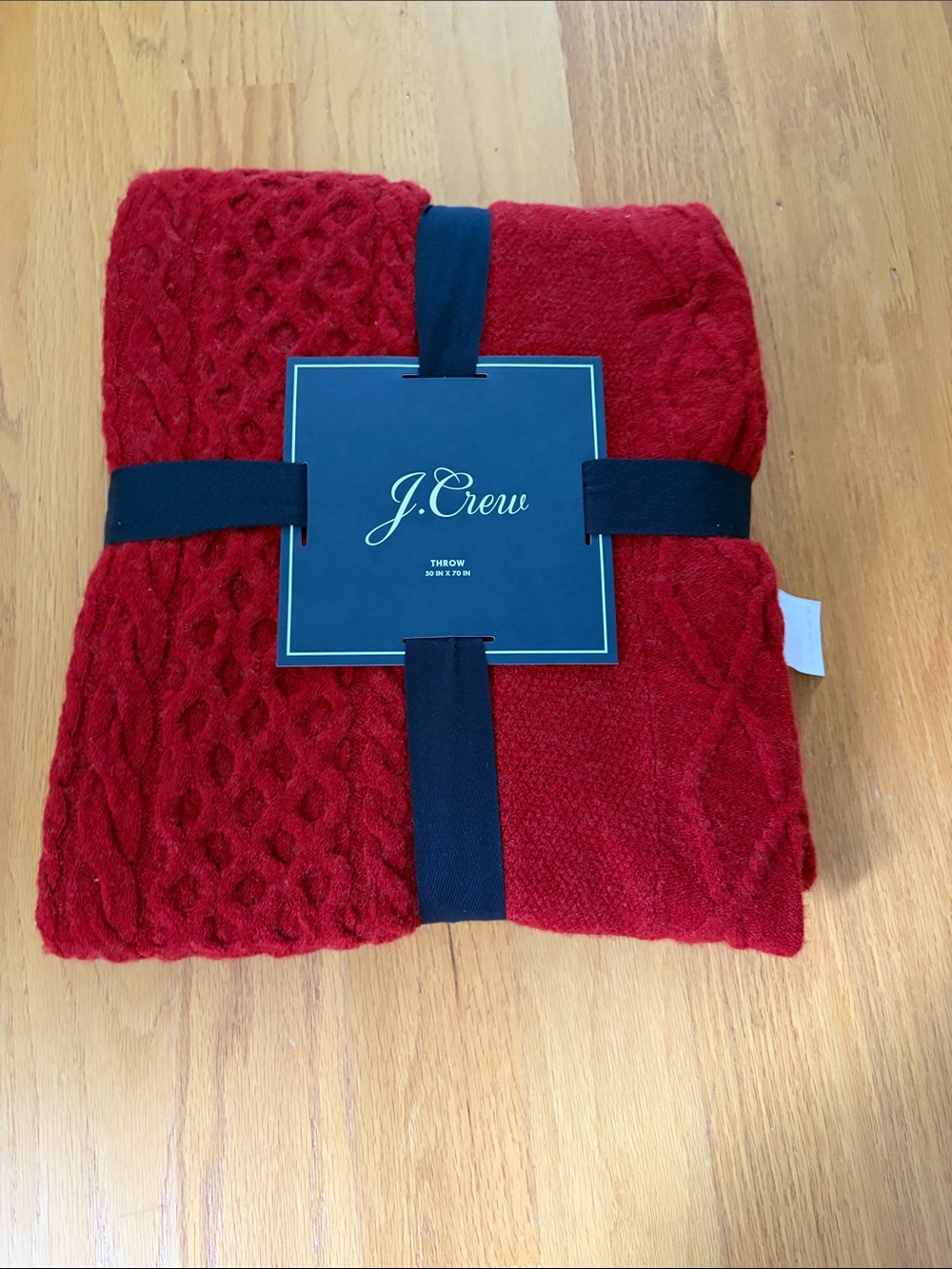 J. Crew throw NWT 50”x 70” Deep red wool blend